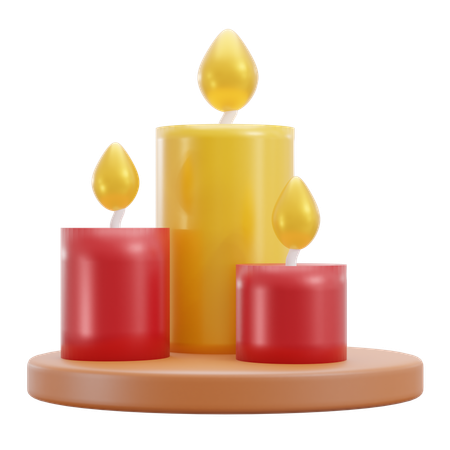 양초  3D Icon