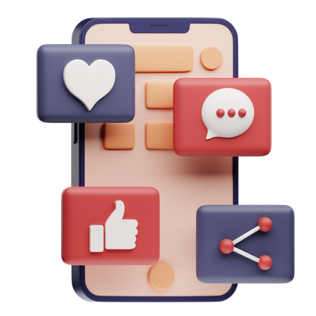 소셜 미디어 플랫폼  3D Icon
