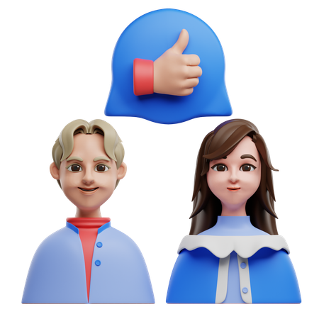 ポジティブなコミュニケーション  3D Icon