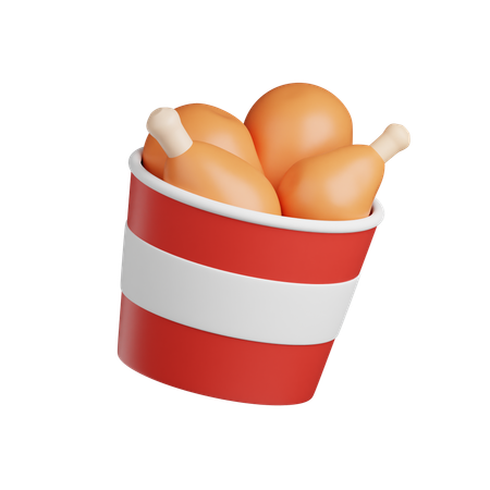 프라이드 치킨 버킷  3D Icon
