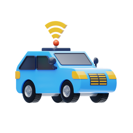 자율주행차  3D Icon