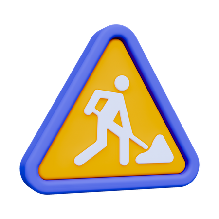건설 표지판  3D Icon