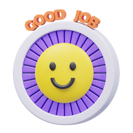 よくやったスマイリーステッカー  3D Icon