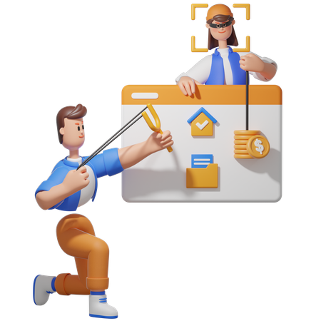 데이터 사기꾼을 물리치다  3D Icon