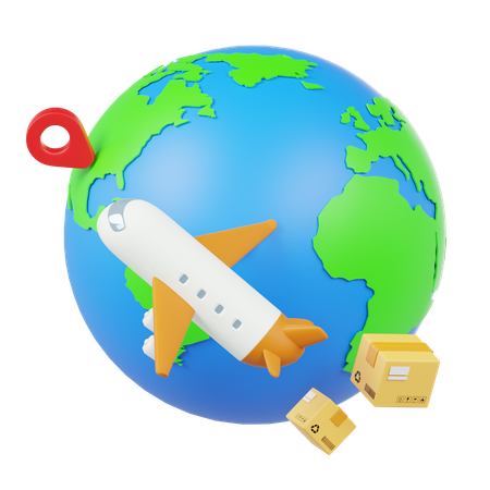 국제 배송  3D Icon