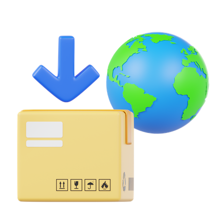 수입 배달  3D Icon