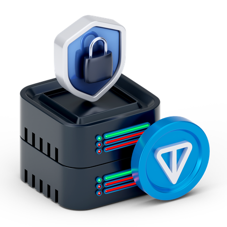 安全な財務サーバー  3D Icon