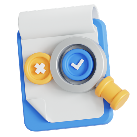 승인 결정  3D Icon