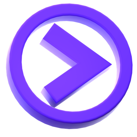 右矢印  3D Icon