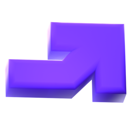 まっすぐ右  3D Icon