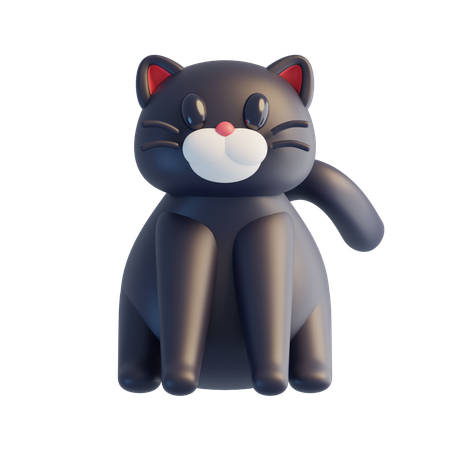 黒猫  3D Icon