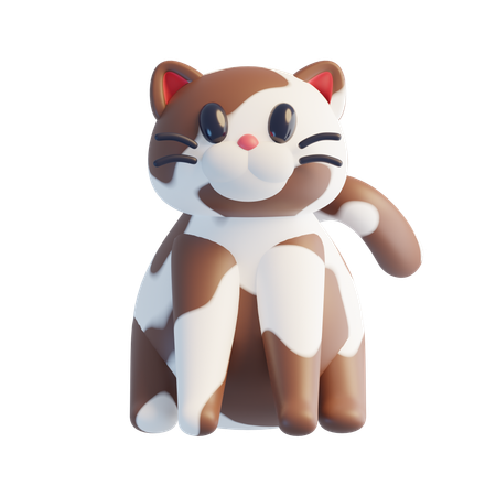 茶色の猫  3D Icon
