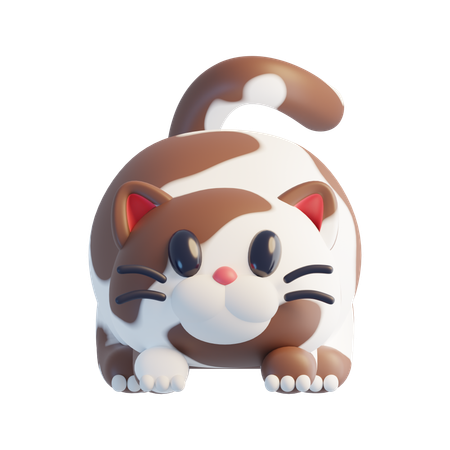 茶色の猫  3D Icon