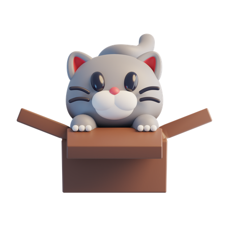 灰色の猫  3D Icon