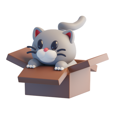 灰色の猫  3D Icon
