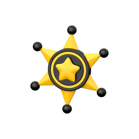 보안관 배지  3D Icon