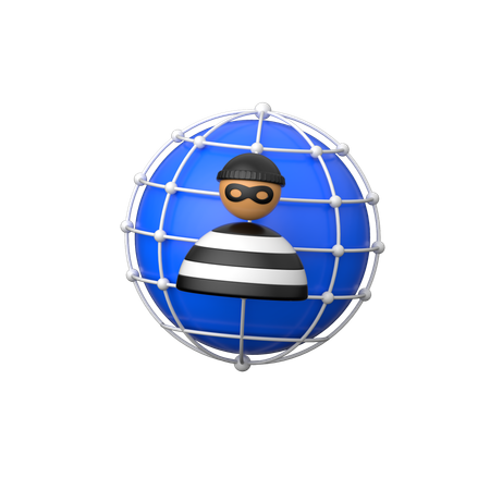 사이버 범죄  3D Icon