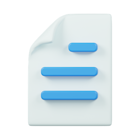 텍스트 파일  3D Icon