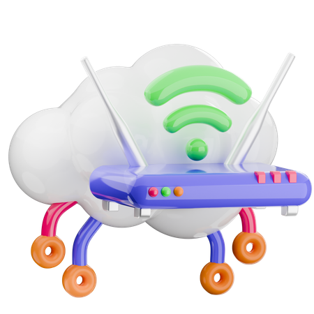 クラウドワイヤレス  3D Icon