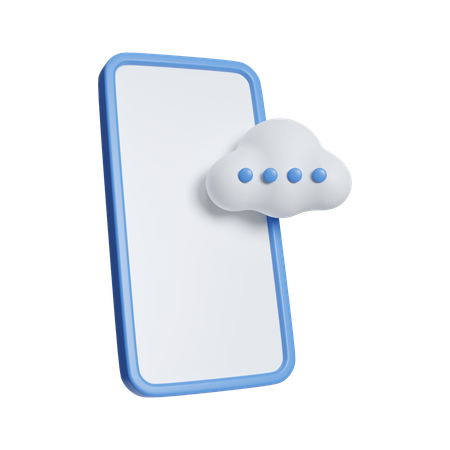 모바일 클라우드 컴퓨팅  3D Icon