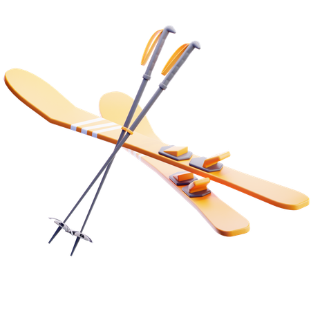 알파인 스키  3D Icon