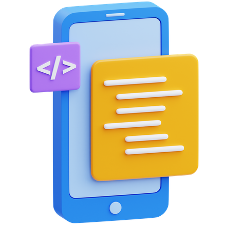モバイルコーディング  3D Icon