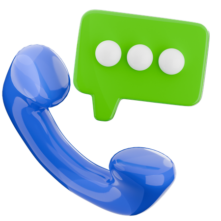 電話での会話  3D Icon