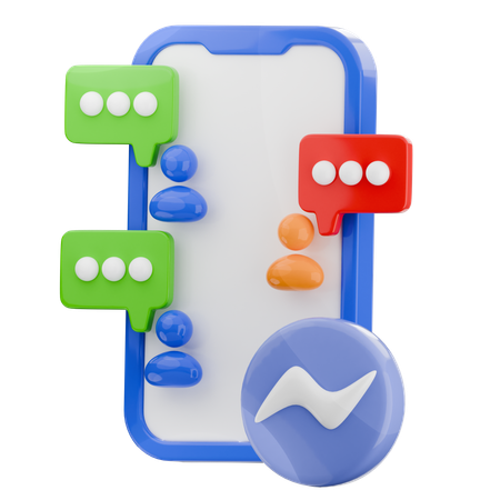 모바일 채팅  3D Icon