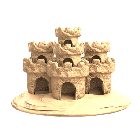 砂のお城  3D Icon