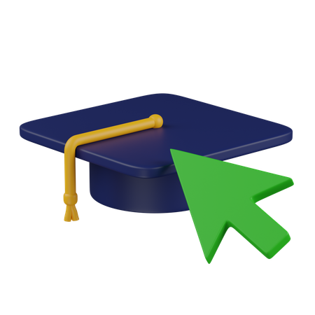 卒業式の帽子をクリック  3D Icon