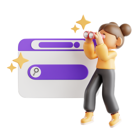 女の子を探すサイトページ  3D Icon