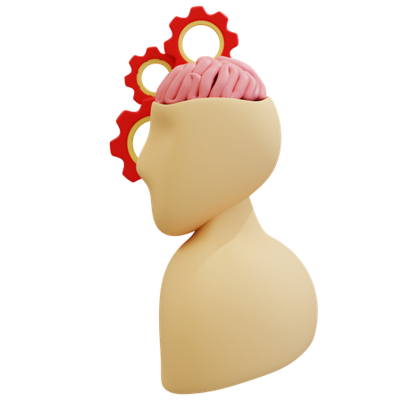 학습 과정의 인지 기어  3D Icon