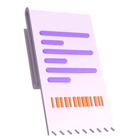 영수증  3D Icon
