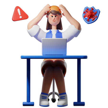ウイルスに苦しむ  3D Icon