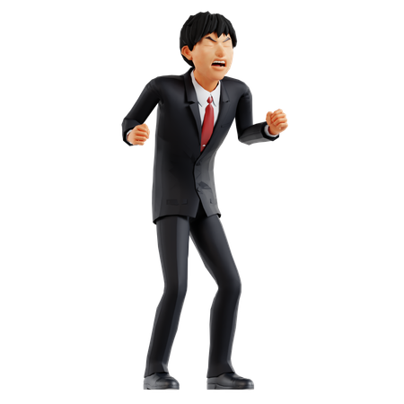 화난 포즈를 취하는 사업가  3D Icon
