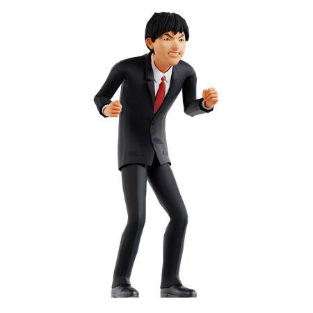 화가 난 포즈를 취하는 사업가  3D Icon