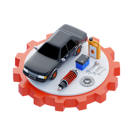 自動車部品  3D Icon