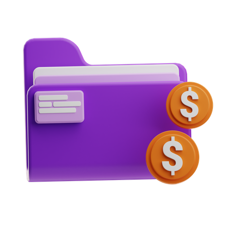 財務データフォルダ  3D Icon