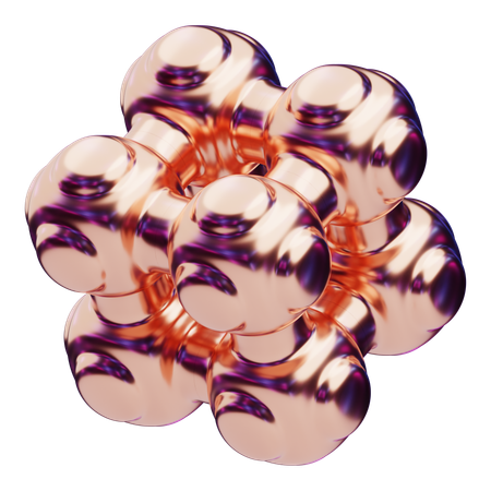 색채 추상 클러스터 오브  3D Icon