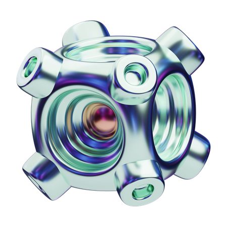 색채 추상 우주 코어 넥서스  3D Icon