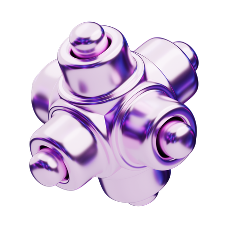 크로매틱 추상 테크노 노드 코어  3D Icon