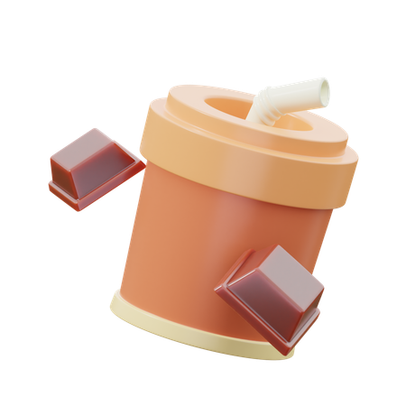 초콜릿 음료 컵  3D Icon