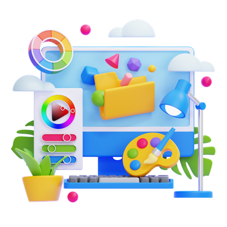 グラフィックデザインレイアウト  3D Icon