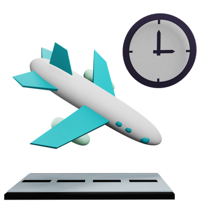 着陸時間  3D Icon