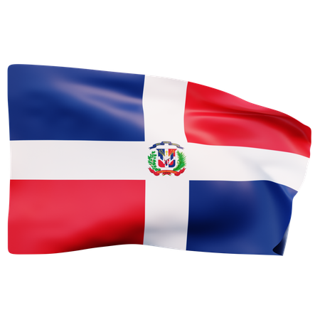 ドミニカ共和国の国旗  3D Icon