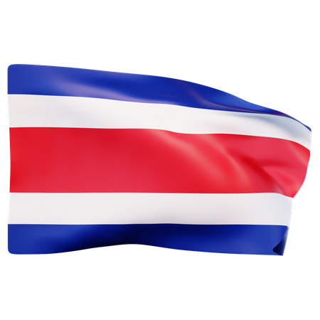 コスタリカの国旗  3D Icon
