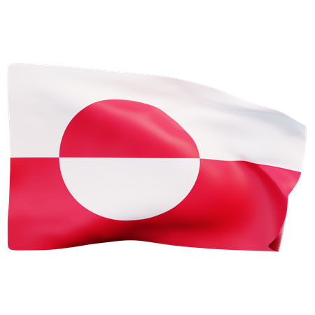 グリーンランドの国旗  3D Icon