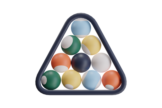 三角ラックビリヤードボール  3D Icon