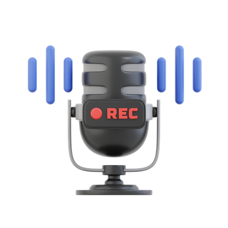 팟캐스트 녹음  3D 아이콘