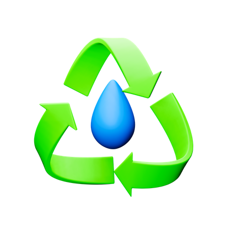 水のリサイクル  3D Icon